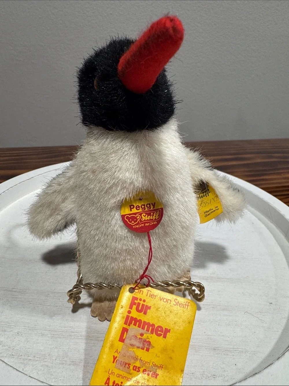 Vintage Steiff “Peggy” Plush Penguin - White, Black & Red - 2505/12 ALL TAGS